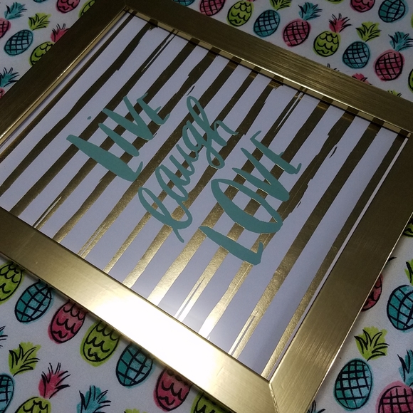 NWT gold framed Live Laugh Love wall art, 8"x10" - Picture 3 of 6